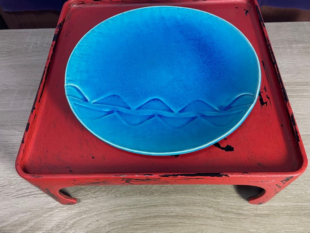 大嶺實清氏　大嶺工房 ペルシャンブルー皿　26㎝