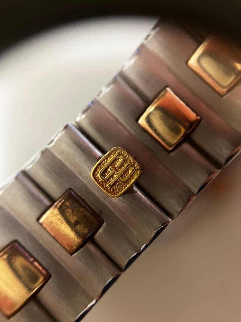 鑑定済み ジラールペルゴ スクエア K18YGコンビ レクタンギュラー ダイヤ付