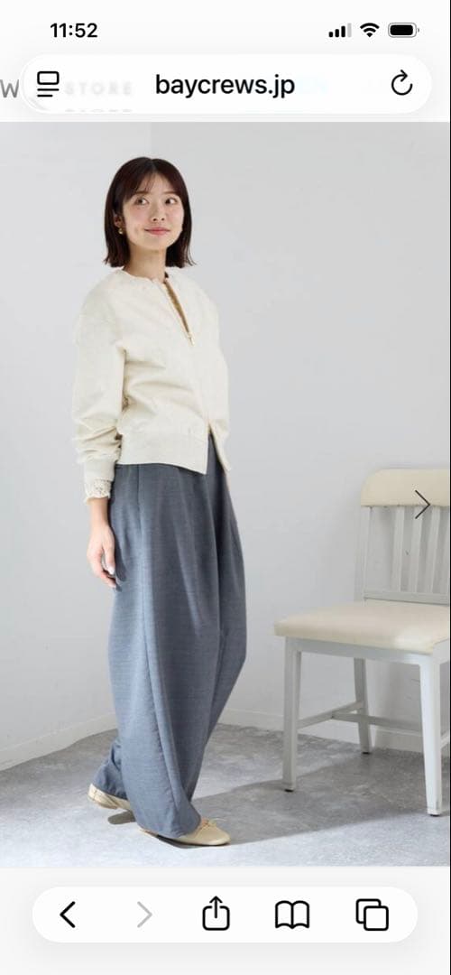 イエナ　ジップオープン2WAYスウェットプルオーバー　ナチュラル