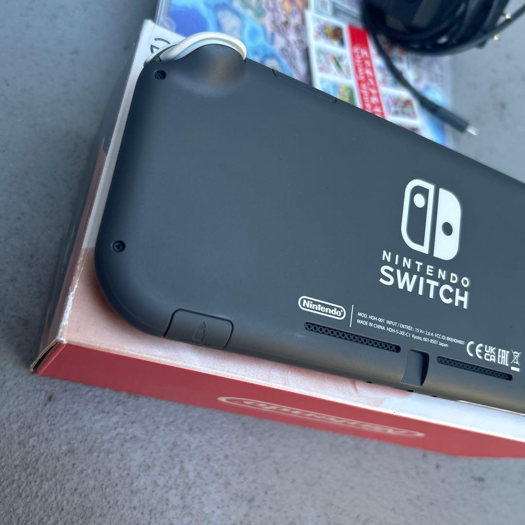 Nintendo Switch Lite グレー 充電器・ゲームカード付き