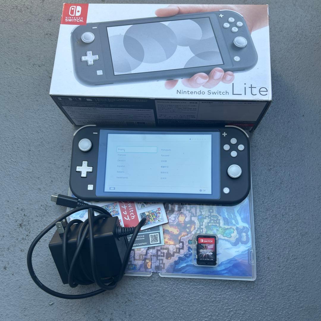 Nintendo Switch Lite グレー 充電器・ゲームカード付き