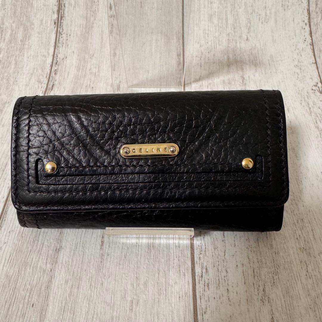 美品✨CELINEブラック レザー キーケース トリオンフ マカダム