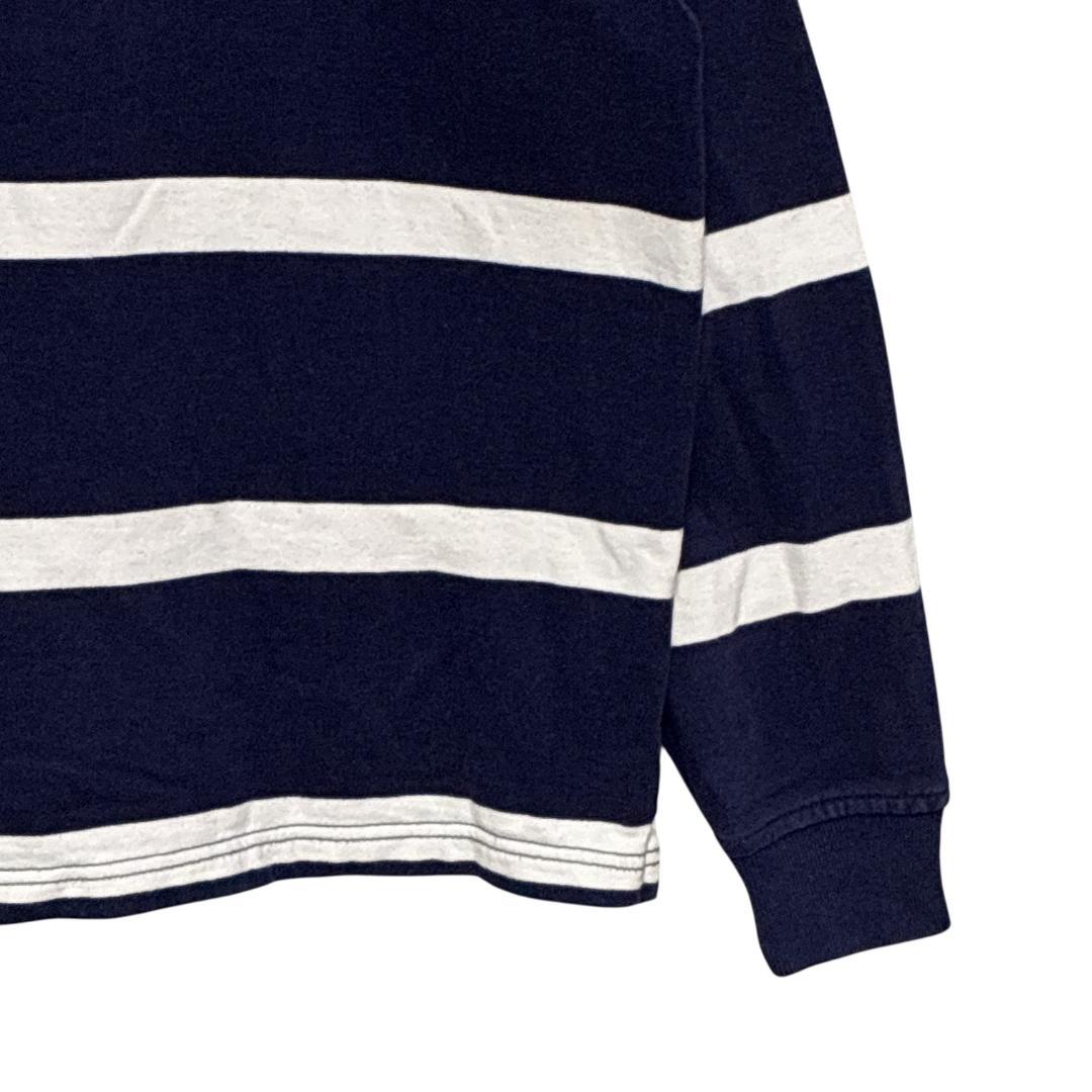 ポロラルフローレン ラガーシャツ 刺繍ロゴ 有名人着用モデル 太ボーダー 紺×白