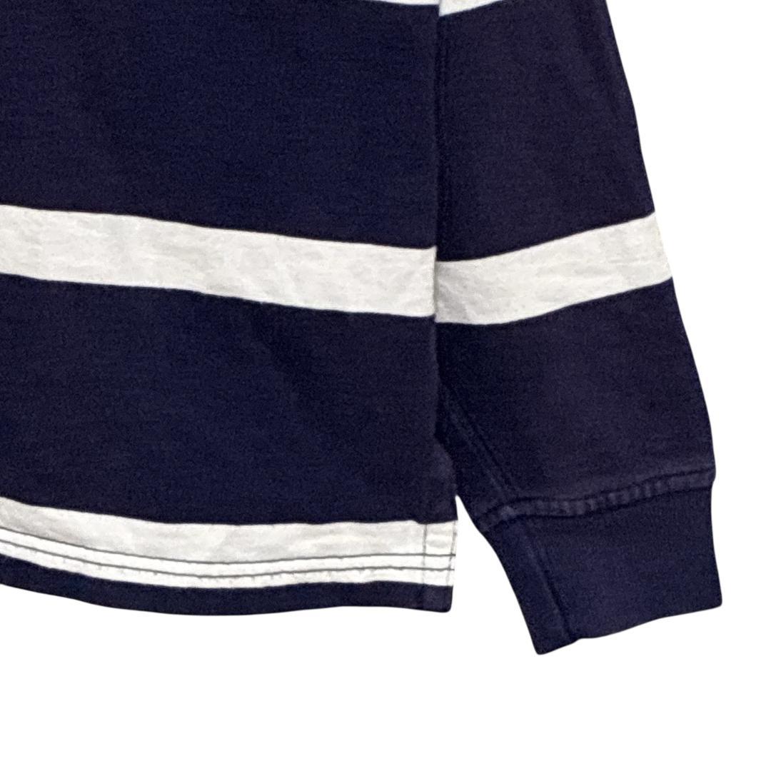 ポロラルフローレン ラガーシャツ 刺繍ロゴ 有名人着用モデル 太ボーダー 紺×白