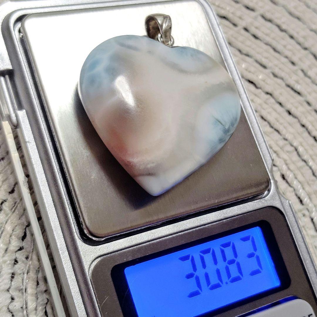 ピンクラリマー 特大ハート♡シルバー925 チャーム 希少 高品質 両面美しい✨