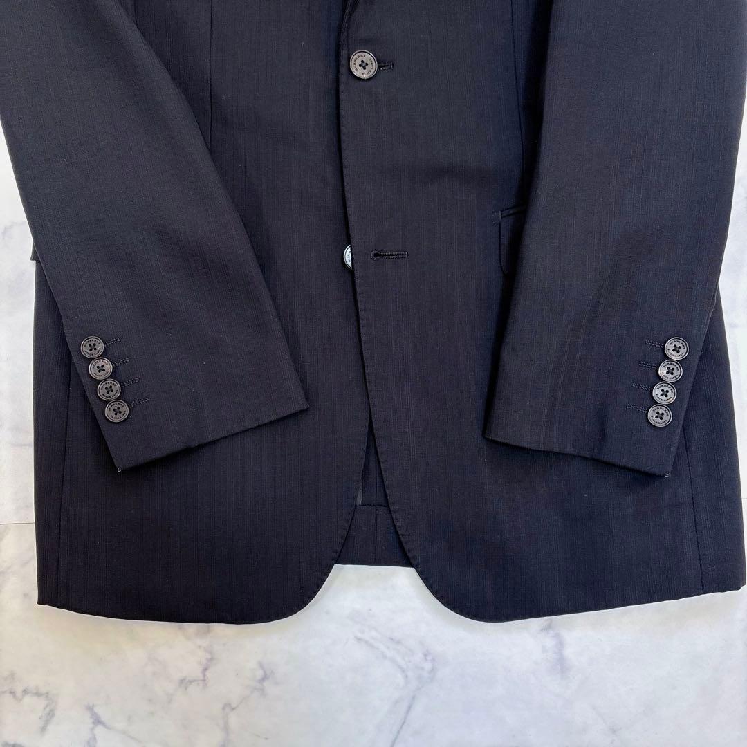 美品 バーバリー ブラックレーベル ブラック スーツ 42R L 裏地モノグラム