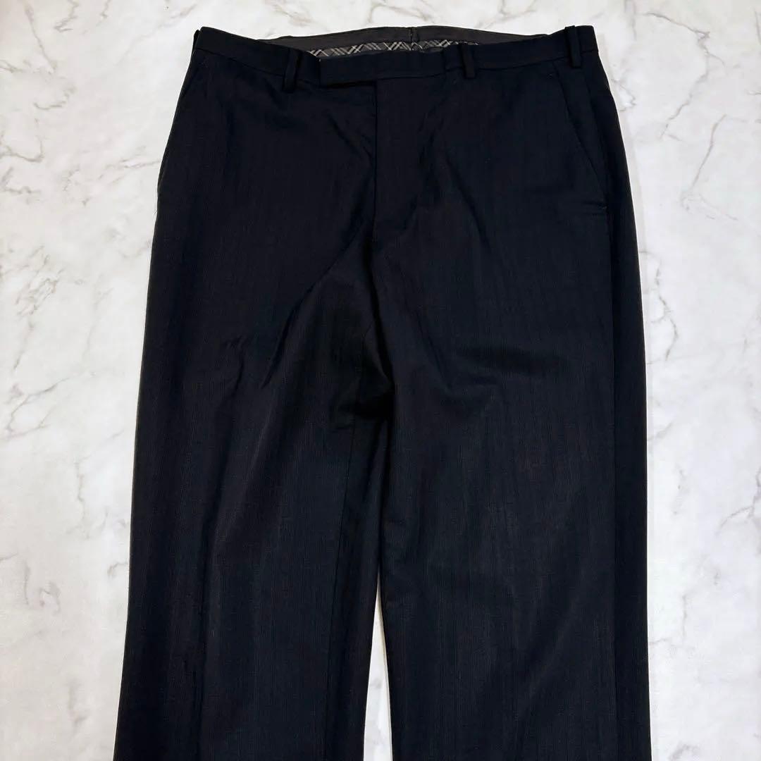 美品 バーバリー ブラックレーベル ブラック スーツ 42R L 裏地モノグラム