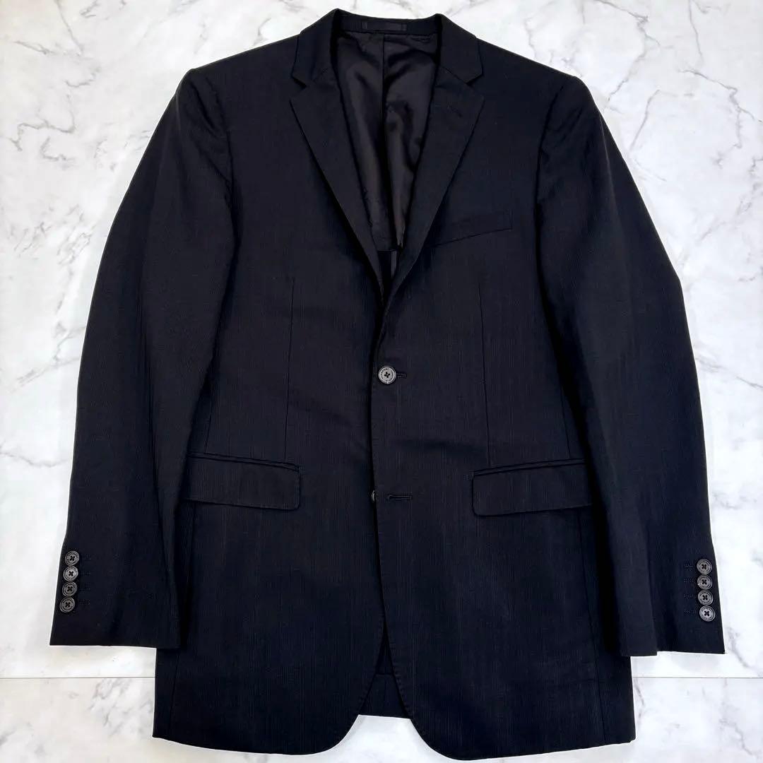 美品 バーバリー ブラックレーベル ブラック スーツ 42R L 裏地モノグラム