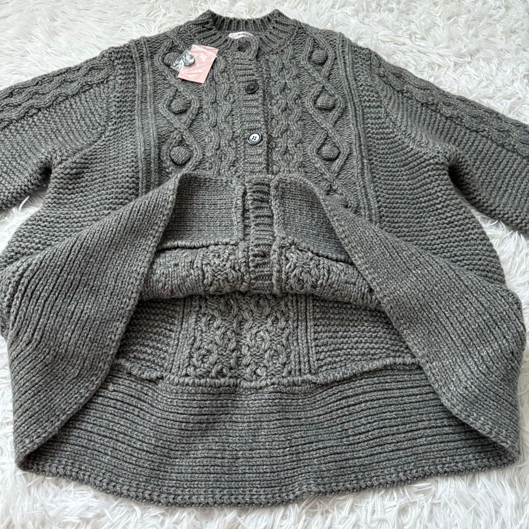 新品未使用UNMINOUアンミヌポップコーンニットコート フリーサイズ グレー