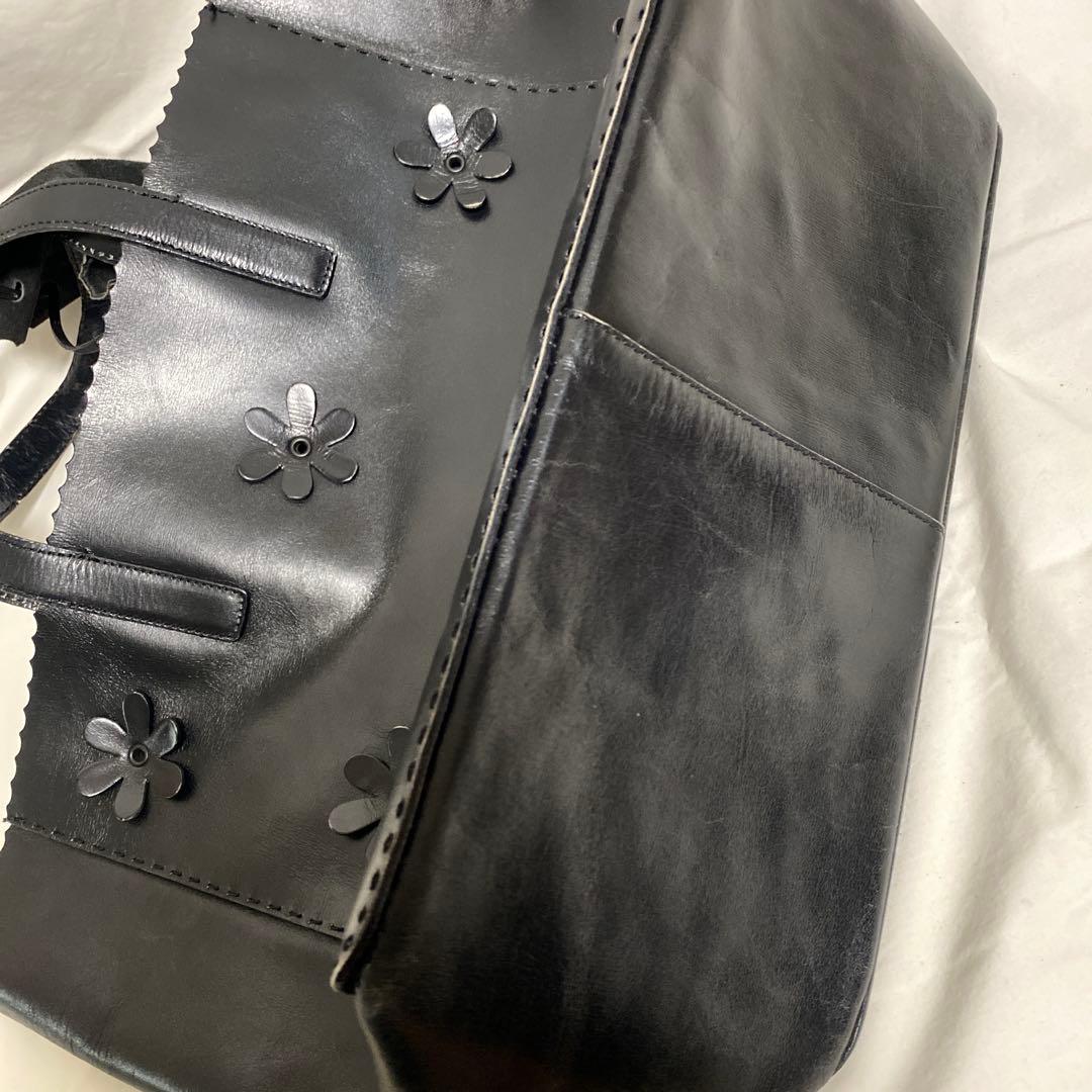 PRADA 黒 花装飾 トートバッグ