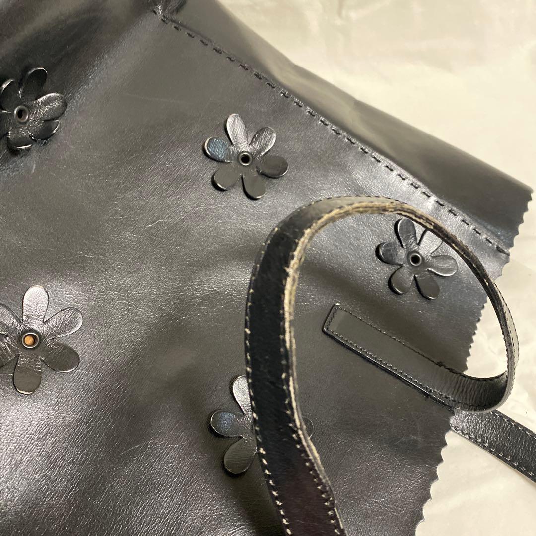 PRADA 黒 花装飾 トートバッグ