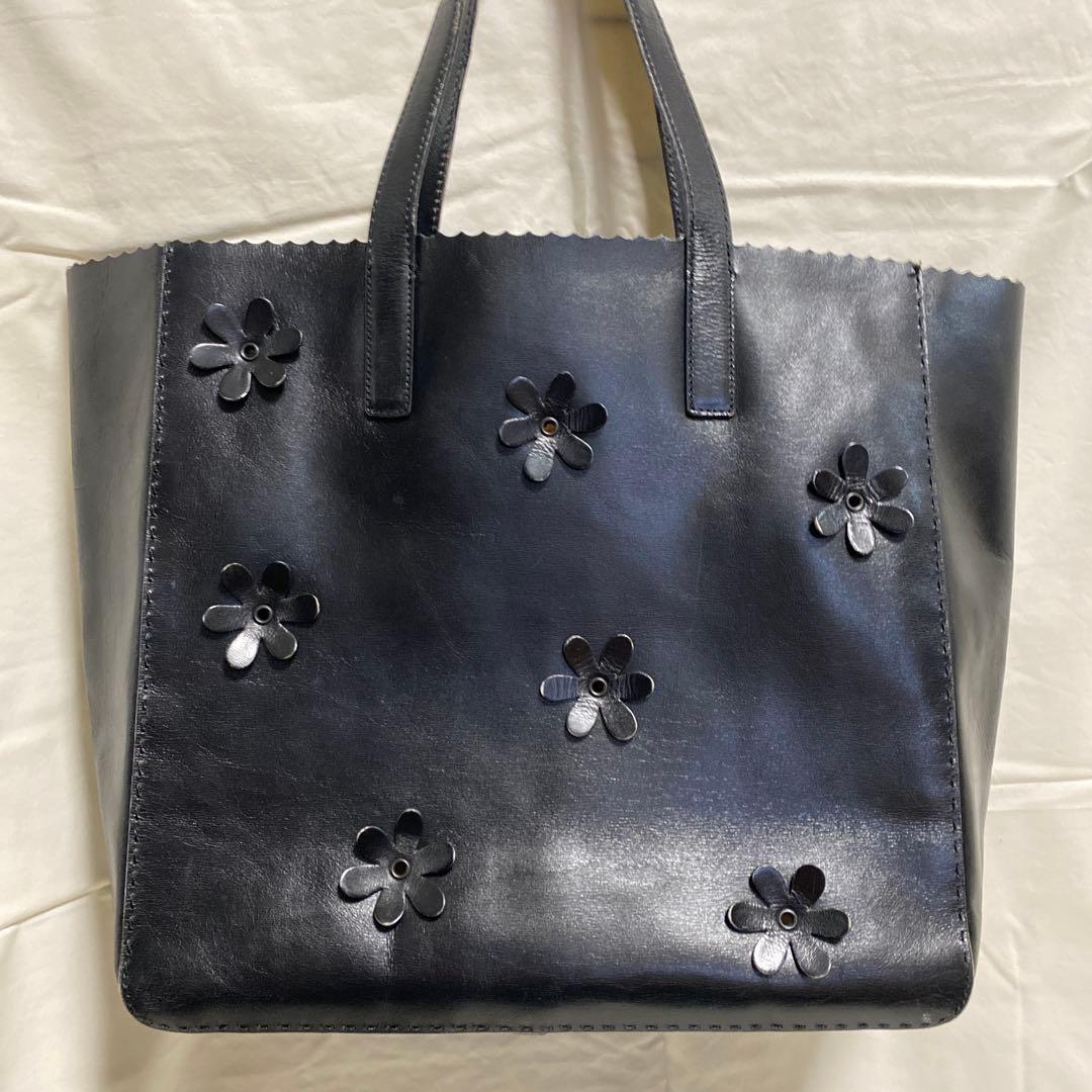 PRADA 黒 花装飾 トートバッグ