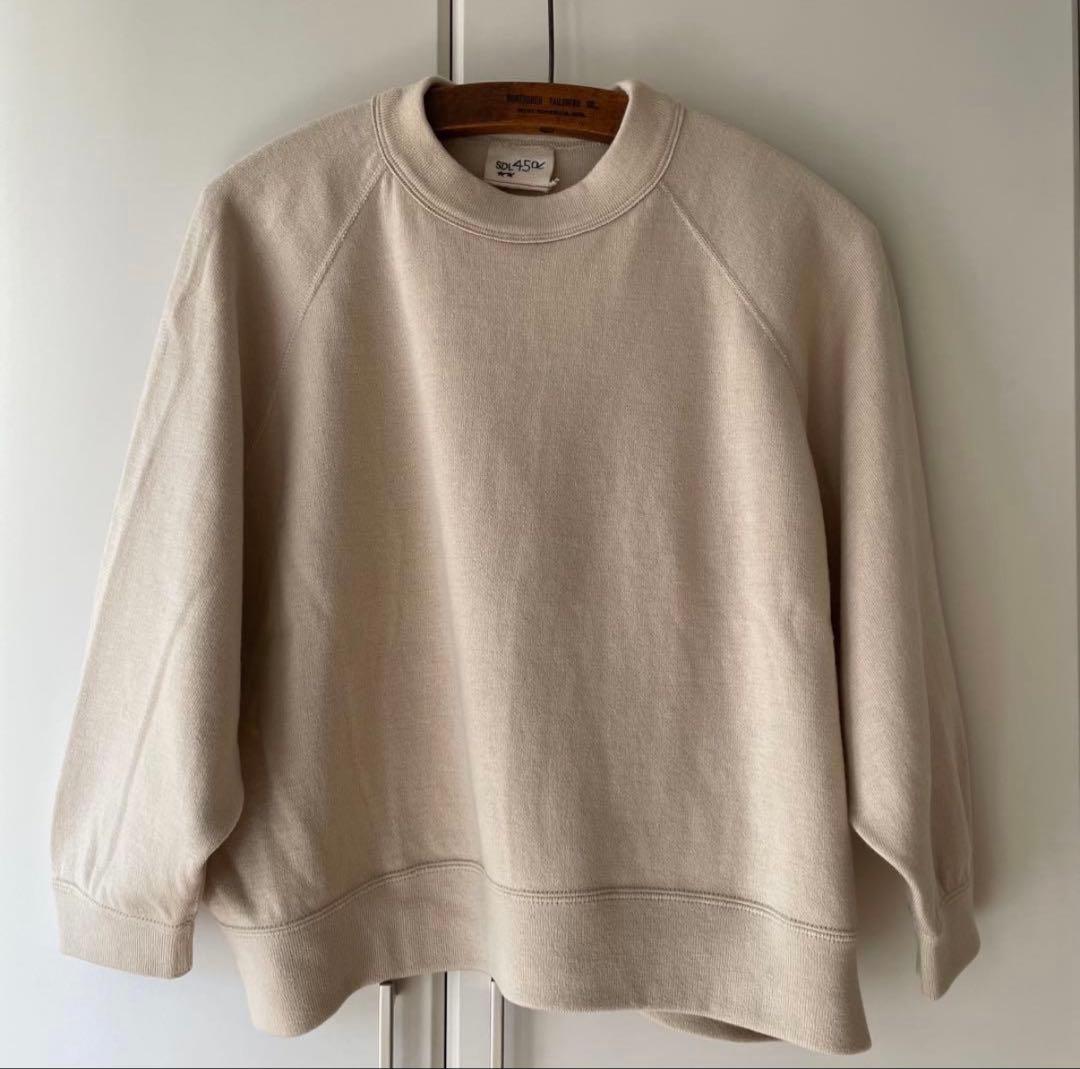 45R スムースのドルマンTシャツ　スウェット　ニットソー　生成　2024AW