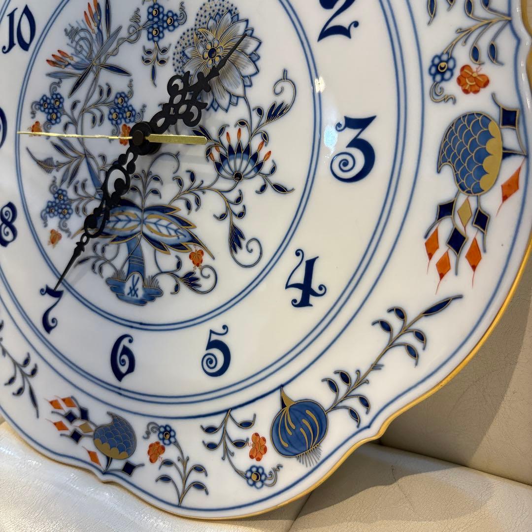 美品！☆マイセン☆ ブルーオニオン 朱金 カラーオニオン 壁掛け時計