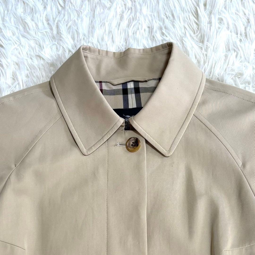【極美品】バーバリーロンドン ステンカラーコート ベージュ　 ノバチェック L