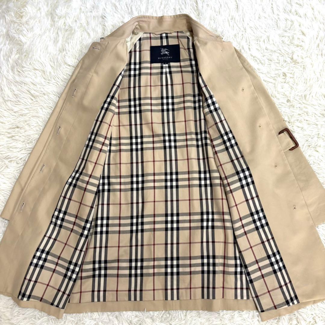 【極美品】バーバリーロンドン ステンカラーコート ベージュ　 ノバチェック L