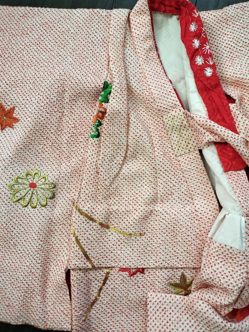 七五三 3歳 正絹 総絞り 着物 被布 草履　カバン　足袋　セット