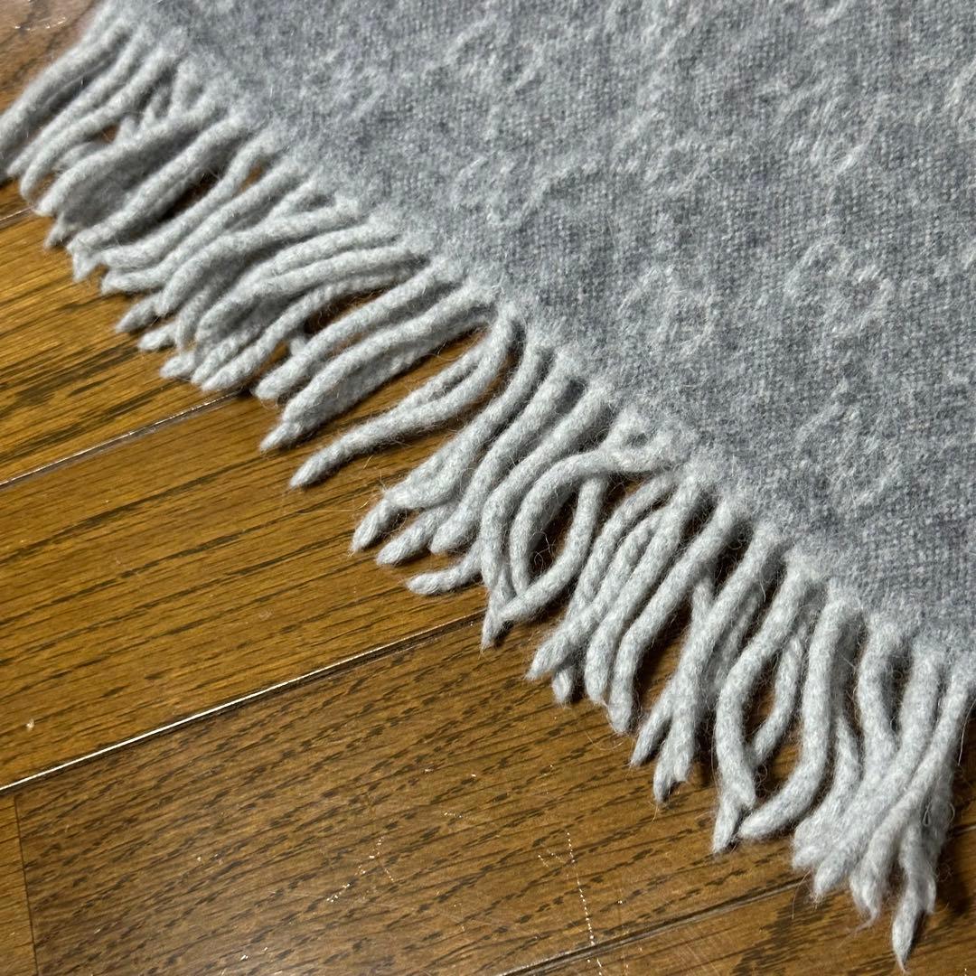 定番✨GUCCI グッチ　マフラー　GG柄　シェリーライン　フリンジ　グレー