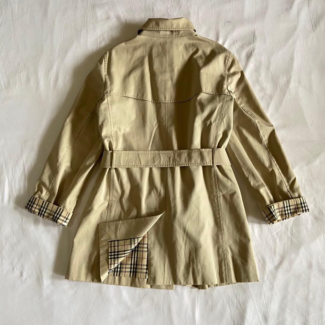 美品✨バーバリーロンドン ノバチェック ステンカラーショートコート Aライン L