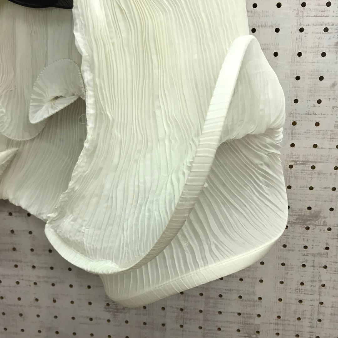 フレンチ 和 モード 古着 コサージュ付 3D アコーディオンプリーツケープ