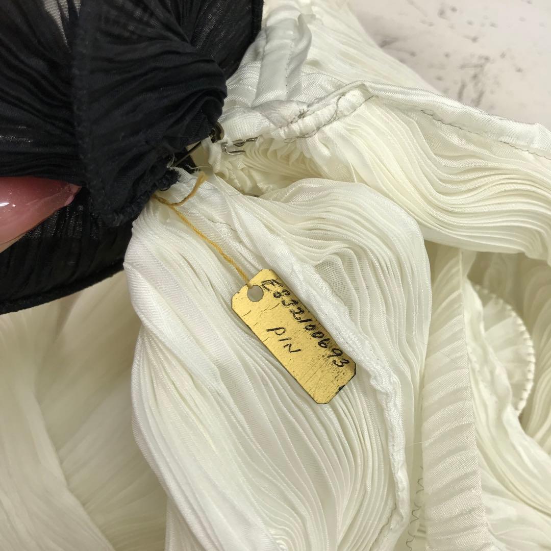 フレンチ 和 モード 古着 コサージュ付 3D アコーディオンプリーツケープ