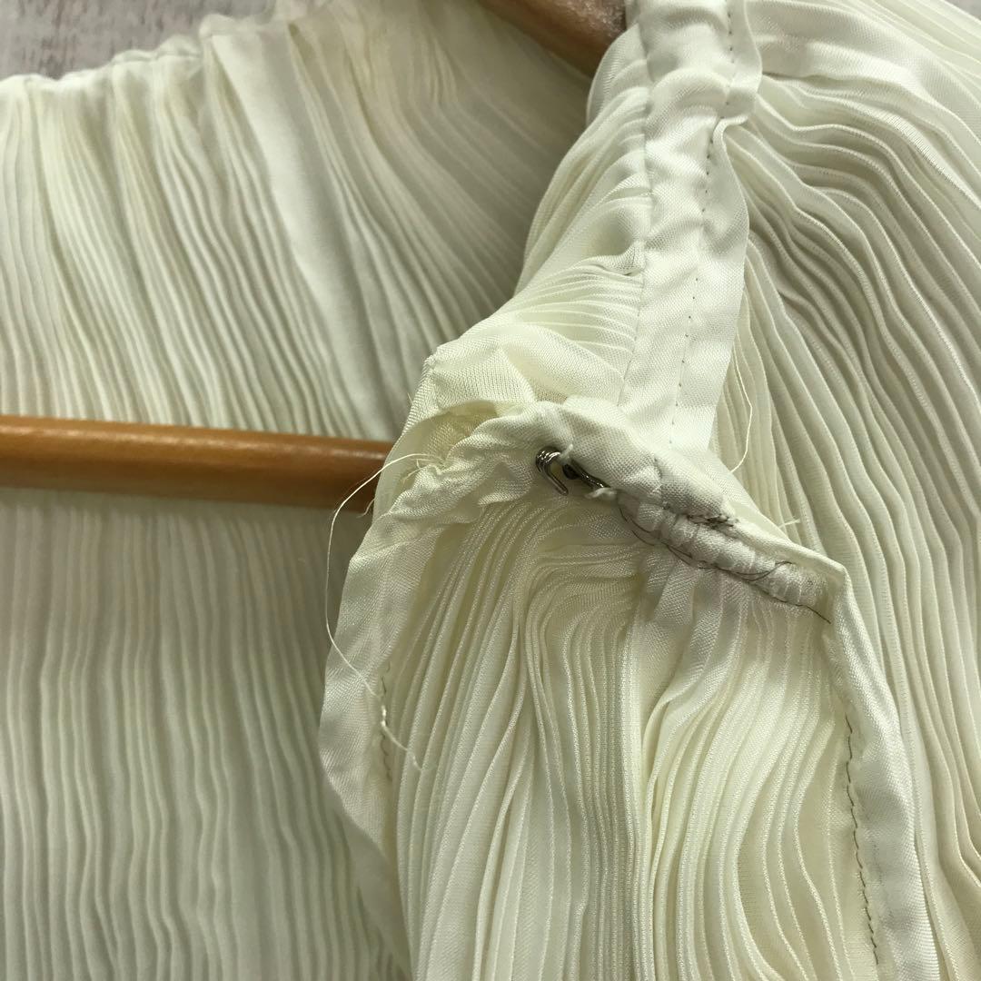 フレンチ 和 モード 古着 コサージュ付 3D アコーディオンプリーツケープ