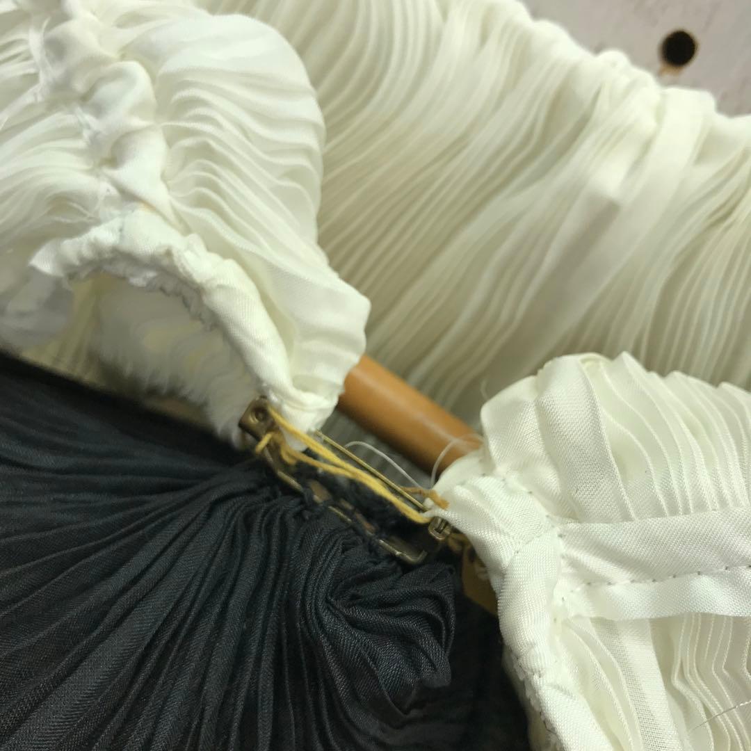 フレンチ 和 モード 古着 コサージュ付 3D アコーディオンプリーツケープ