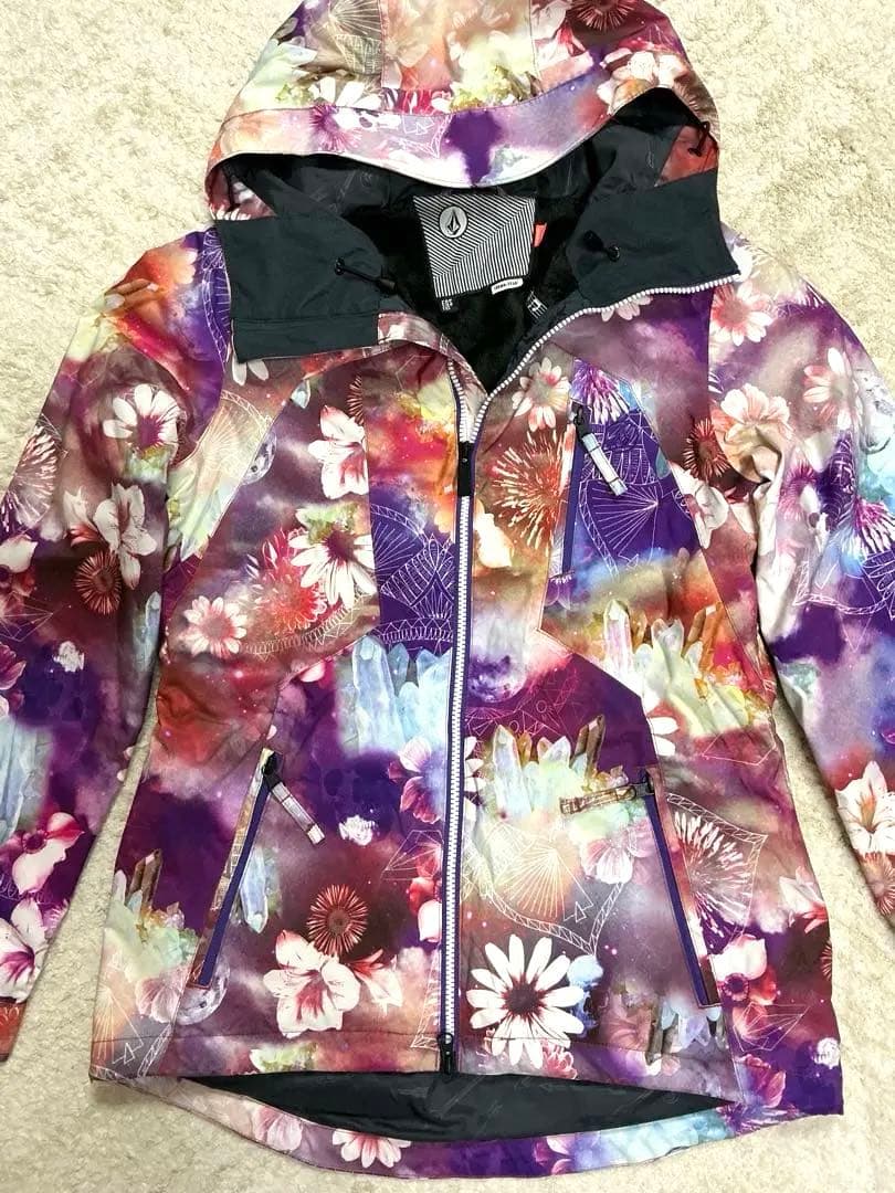 【美品】✨VOLCOM　スノーボードウェア　ジャケット　花柄　レディース　S