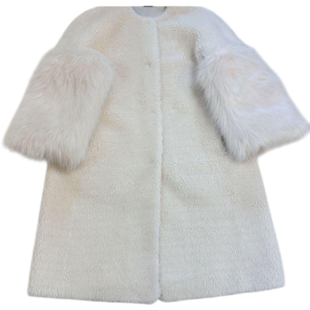 【美品】CELFORD セルフォード 袖ファー付き 2way ボアコート 36