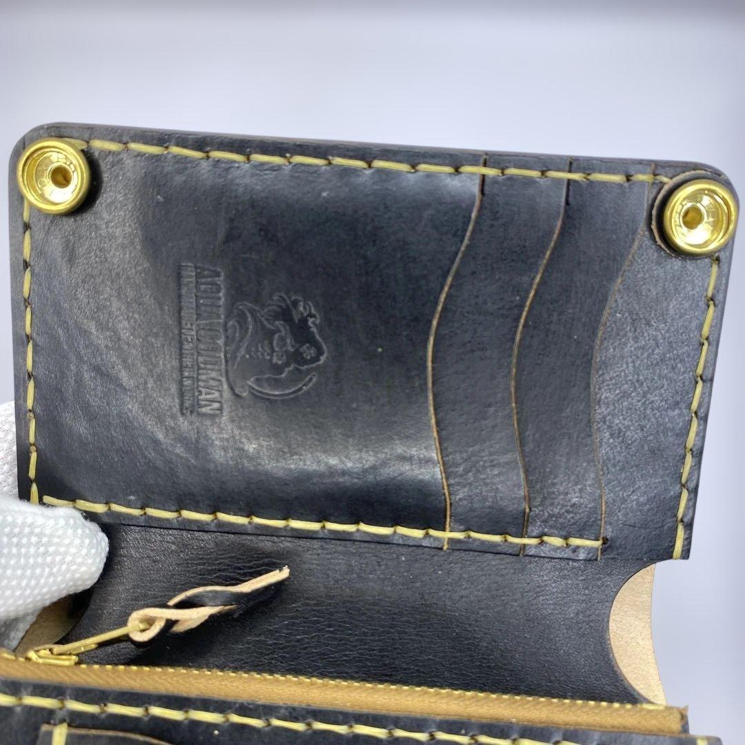 イタリア革 丘染めブラック ミドルトラッカーウォレット BMT0511