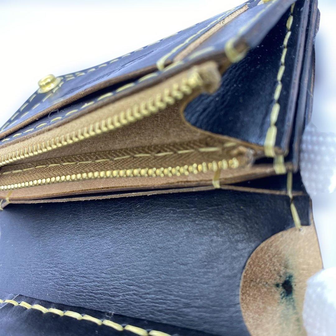 イタリア革 丘染めブラック ミドルトラッカーウォレット BMT0511