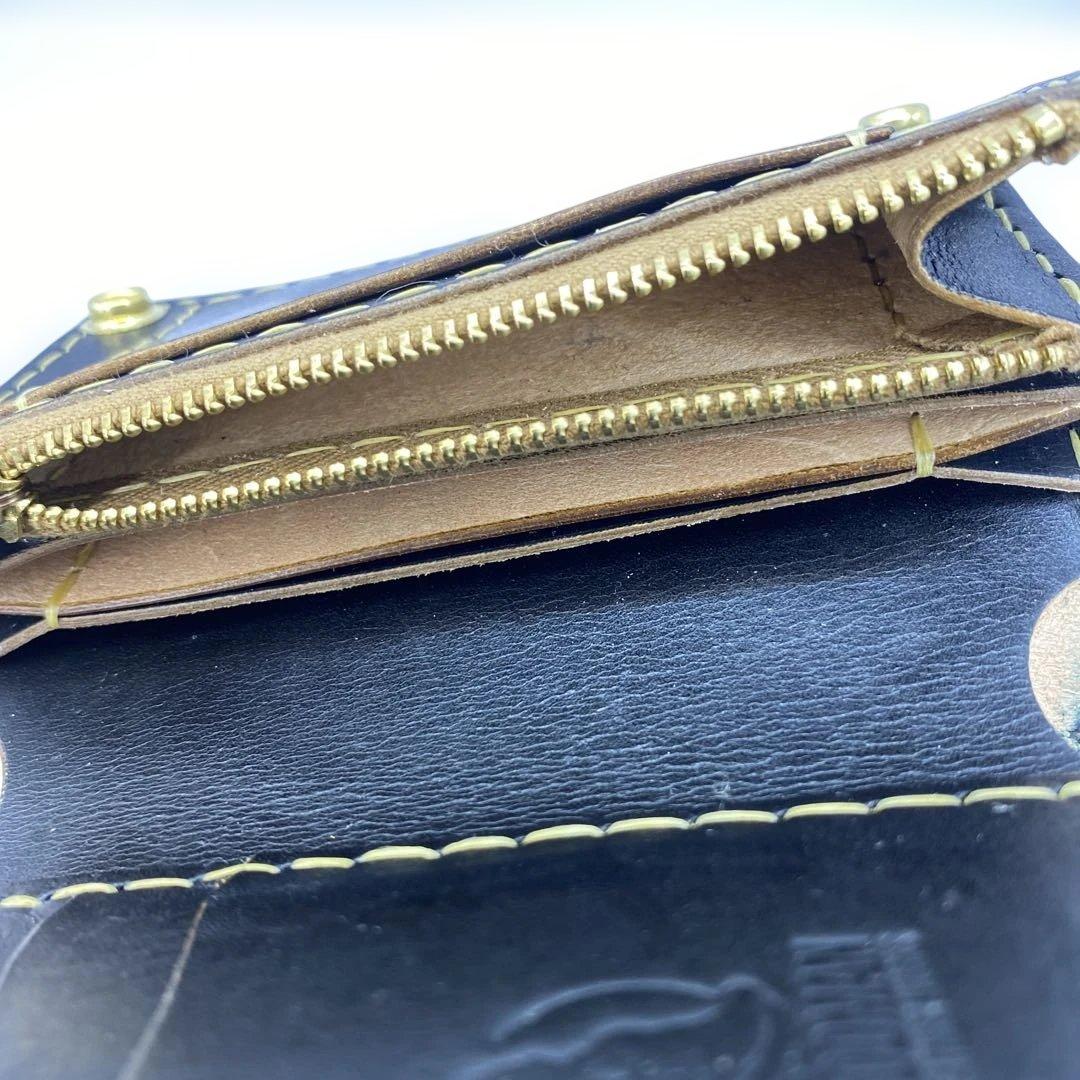 イタリア革 丘染めブラック ミドルトラッカーウォレット BMT0511