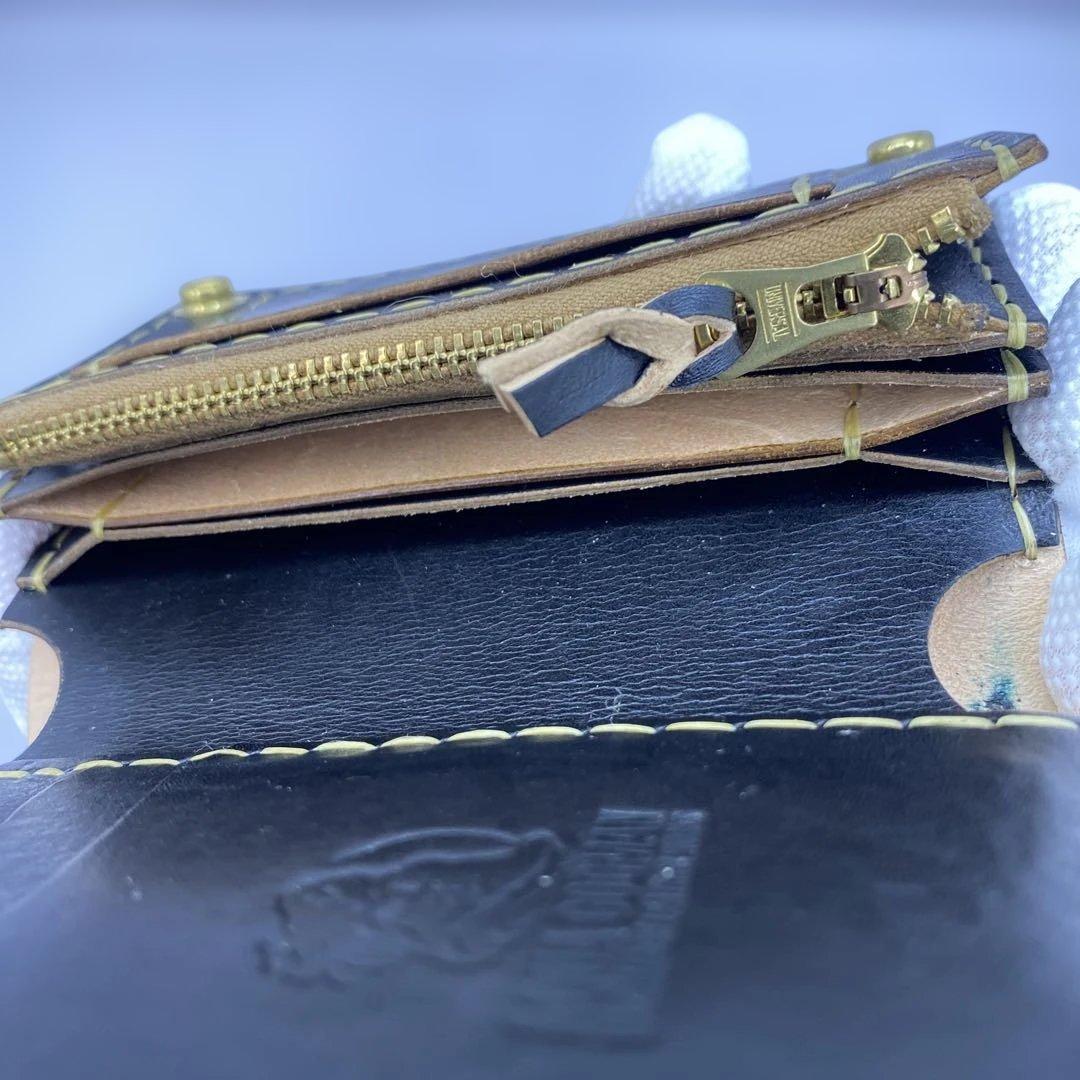 イタリア革 丘染めブラック ミドルトラッカーウォレット BMT0511