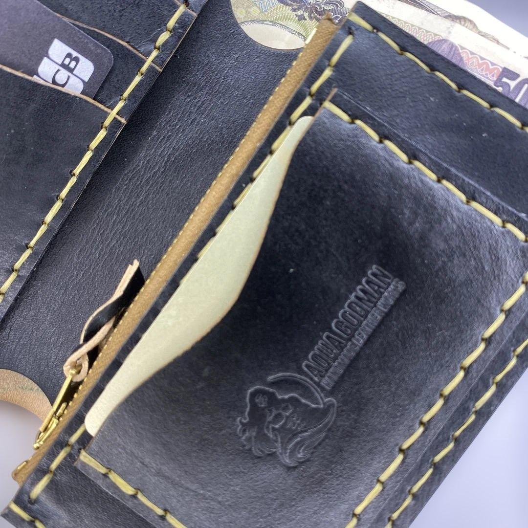 イタリア革 丘染めブラック ミドルトラッカーウォレット BMT0511