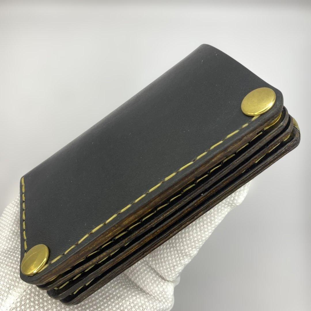 イタリア革 丘染めブラック ミドルトラッカーウォレット BMT0511