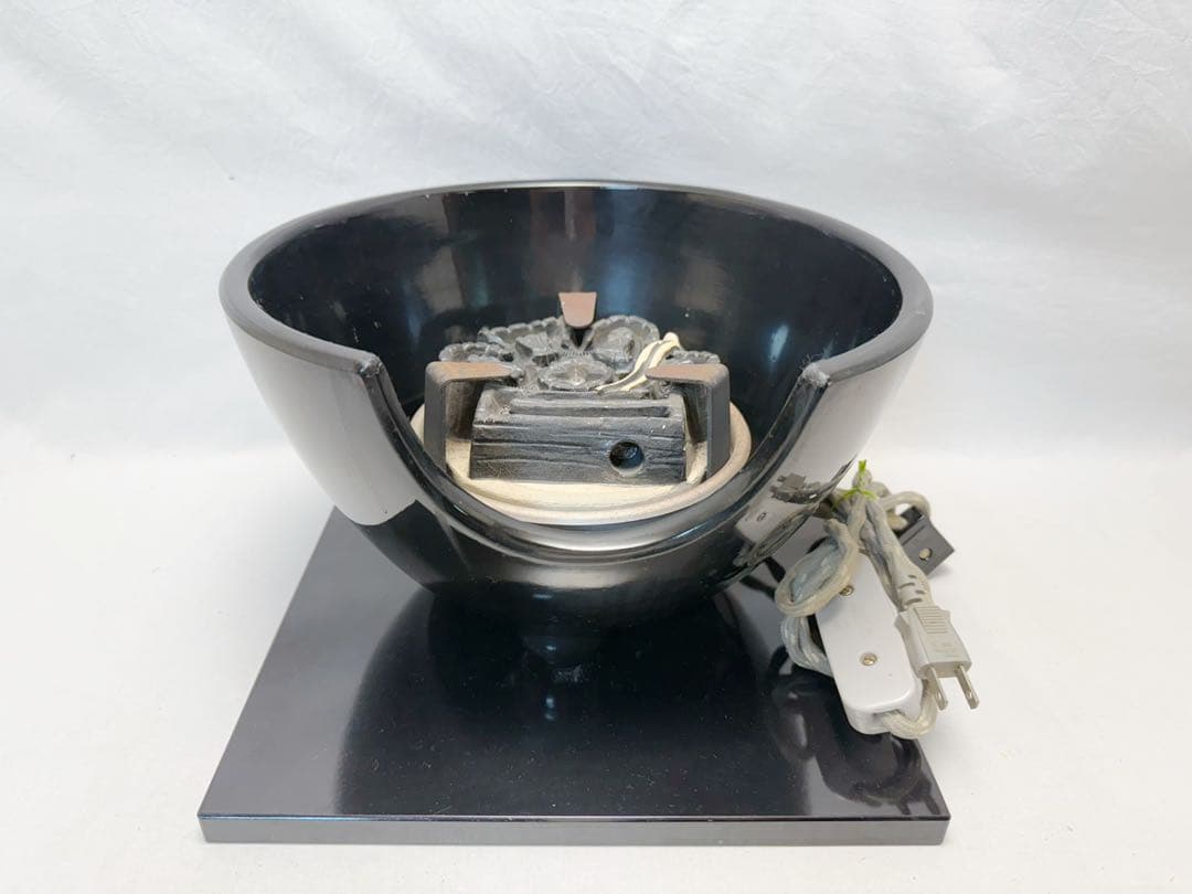 茶道具 野々田商店製 黒真塗風炉型 電熱器 炭型ヒーター 100V -410W