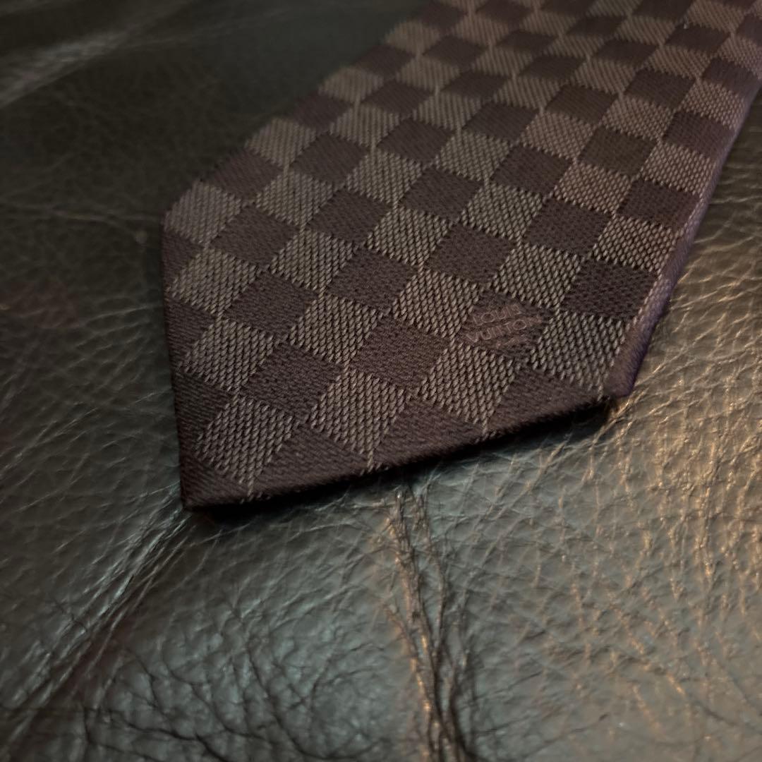 LOUIS VUITTON ダミエ　ブラック　チェックネクタイ