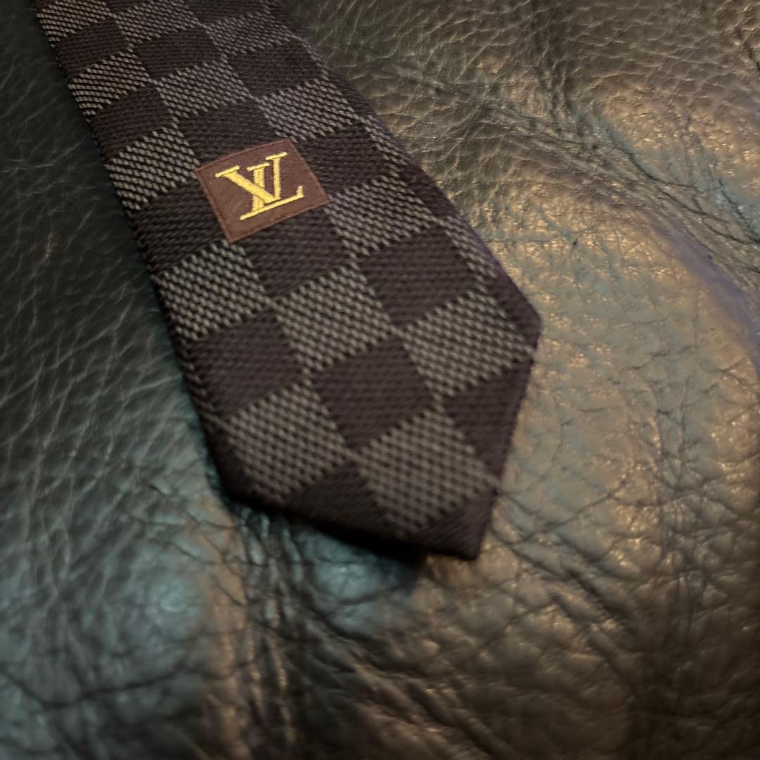 LOUIS VUITTON ダミエ　ブラック　チェックネクタイ