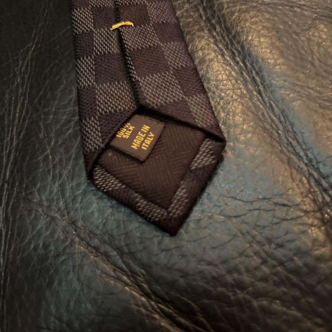 LOUIS VUITTON ダミエ　ブラック　チェックネクタイ