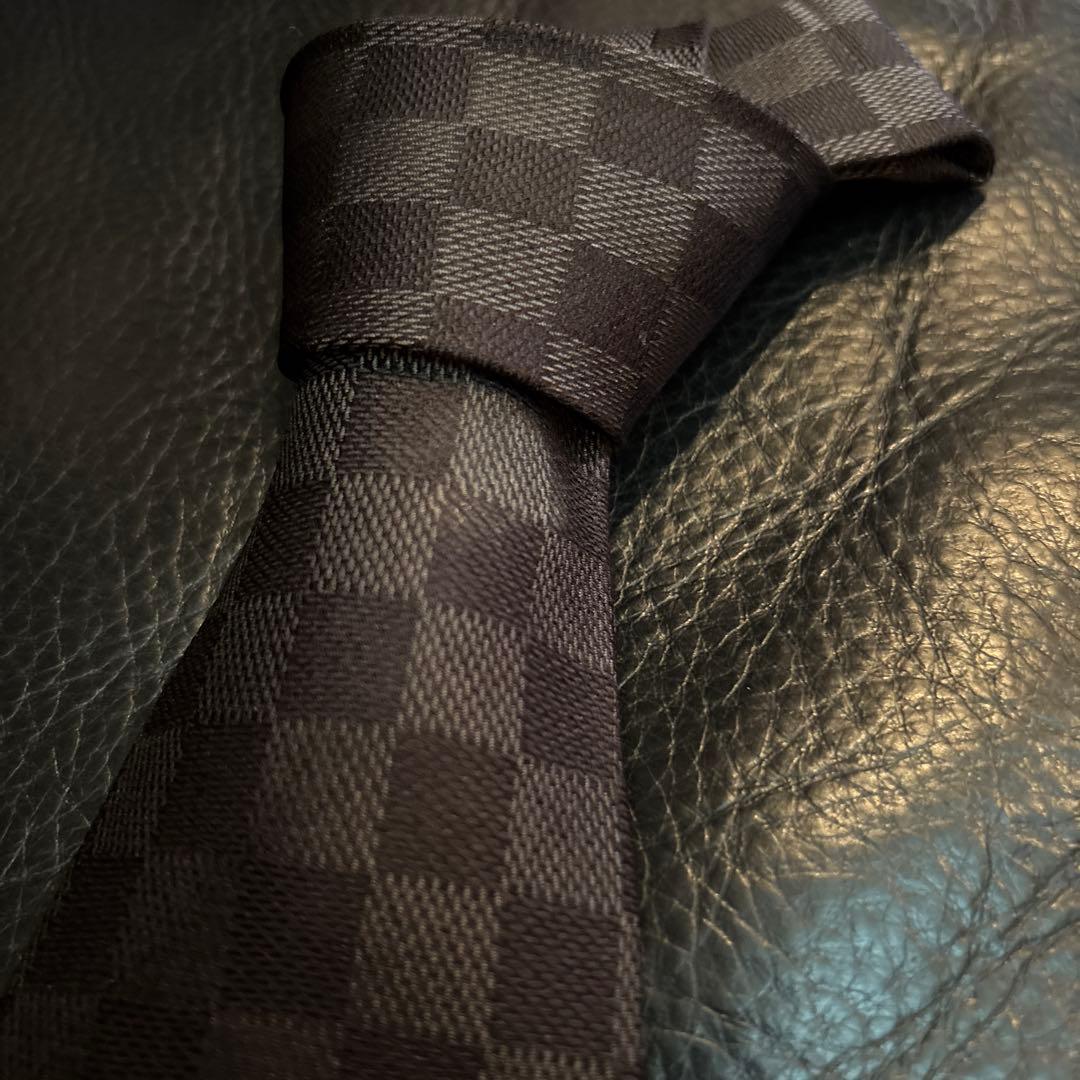 LOUIS VUITTON ダミエ　ブラック　チェックネクタイ