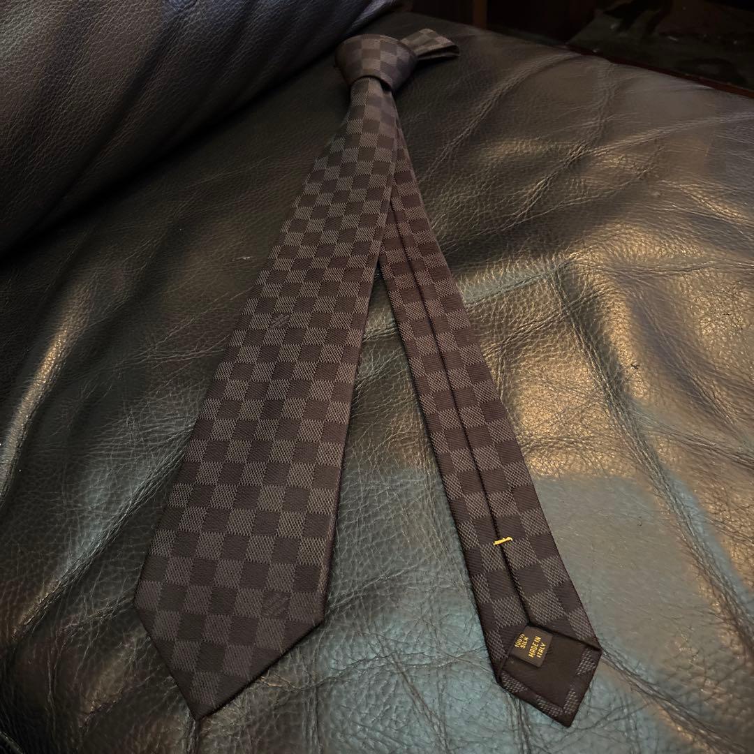 LOUIS VUITTON ダミエ　ブラック　チェックネクタイ