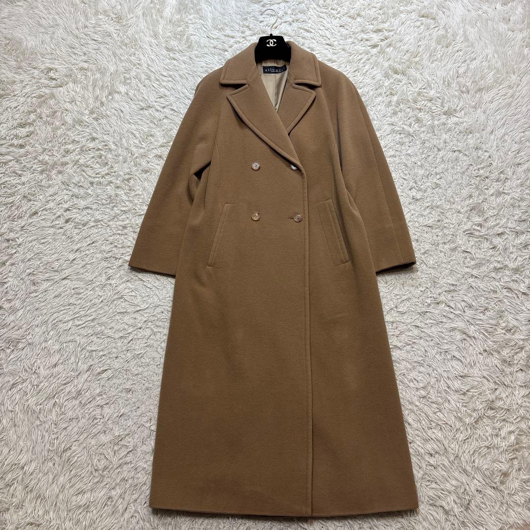 美品☆【アレグリ】イタリア　マキシ丈　ダブルフェイス　アンゴラ　キャメル　11