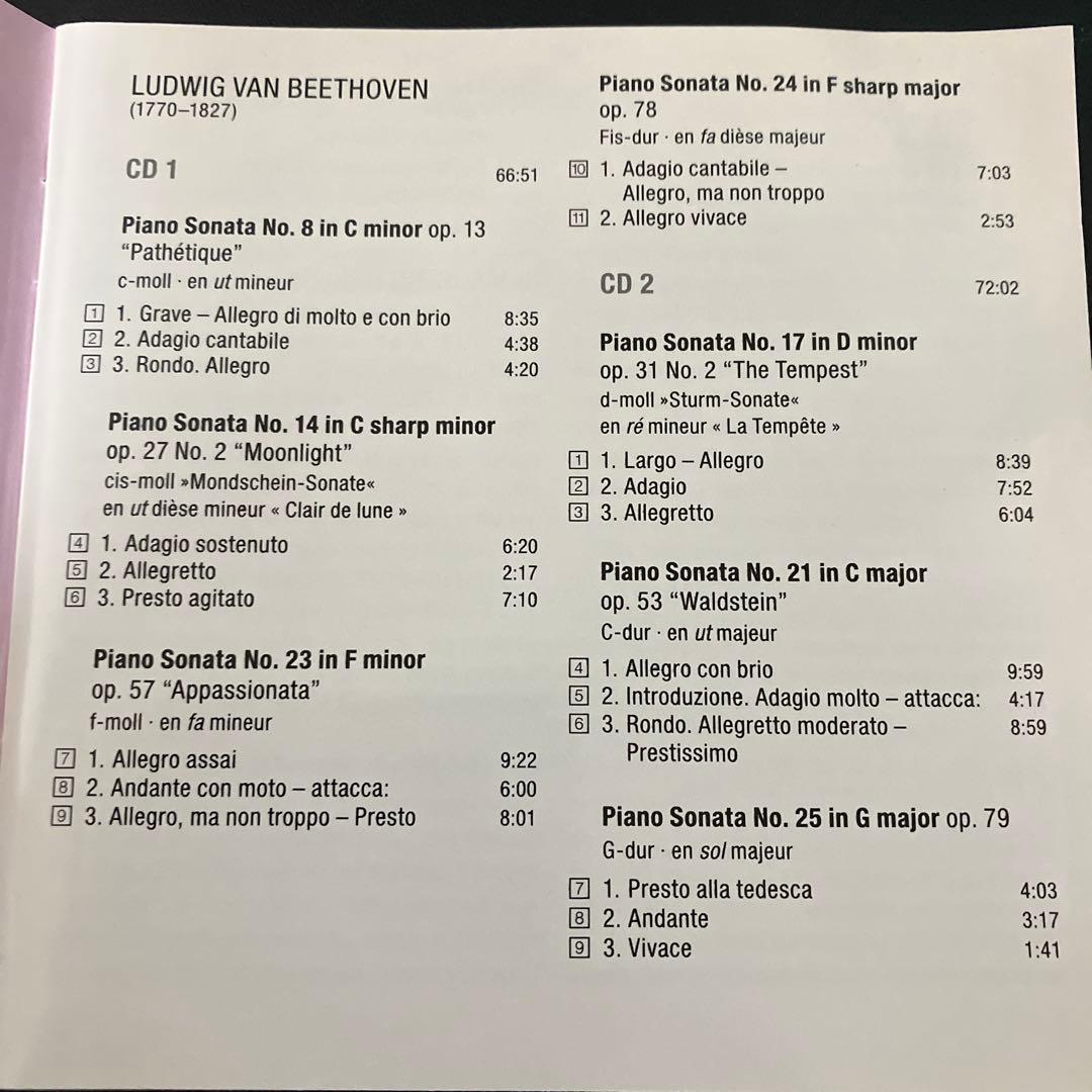 【売約済】ポリーニ／ベートーヴェン：ピアノ・ソナタ選集（全8曲）2CD