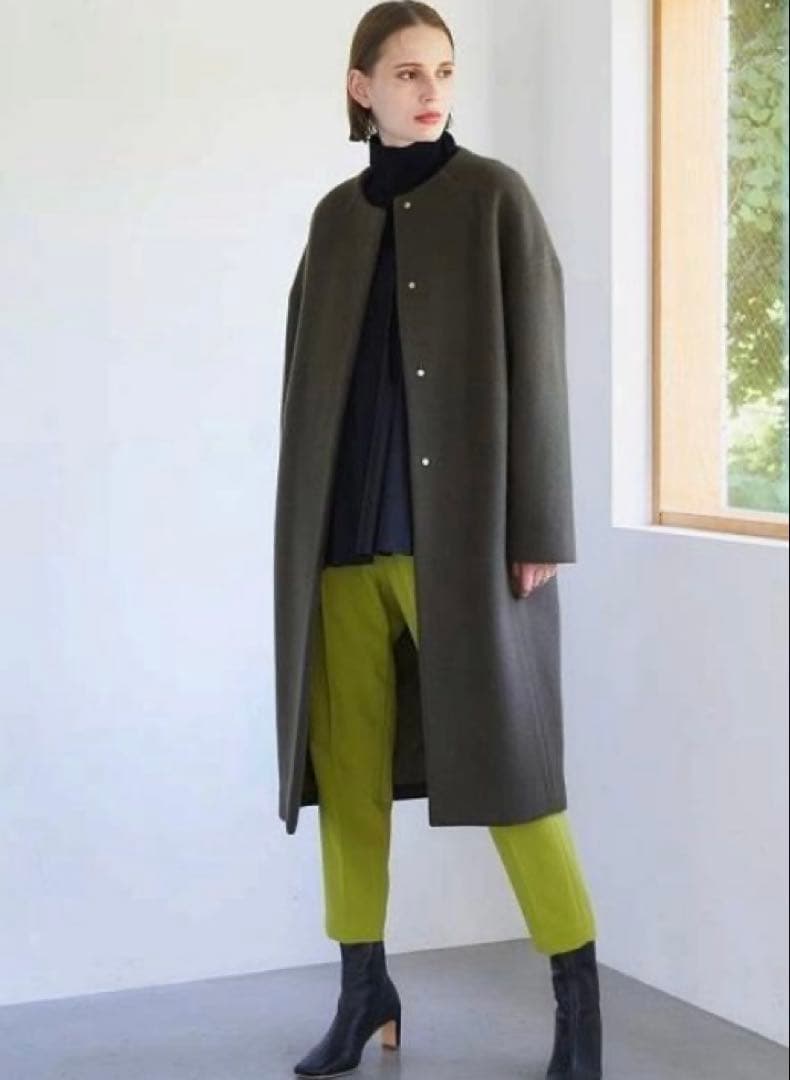 ELENDEEK エレンディーク クルーネックコクーンコート ブラック 02