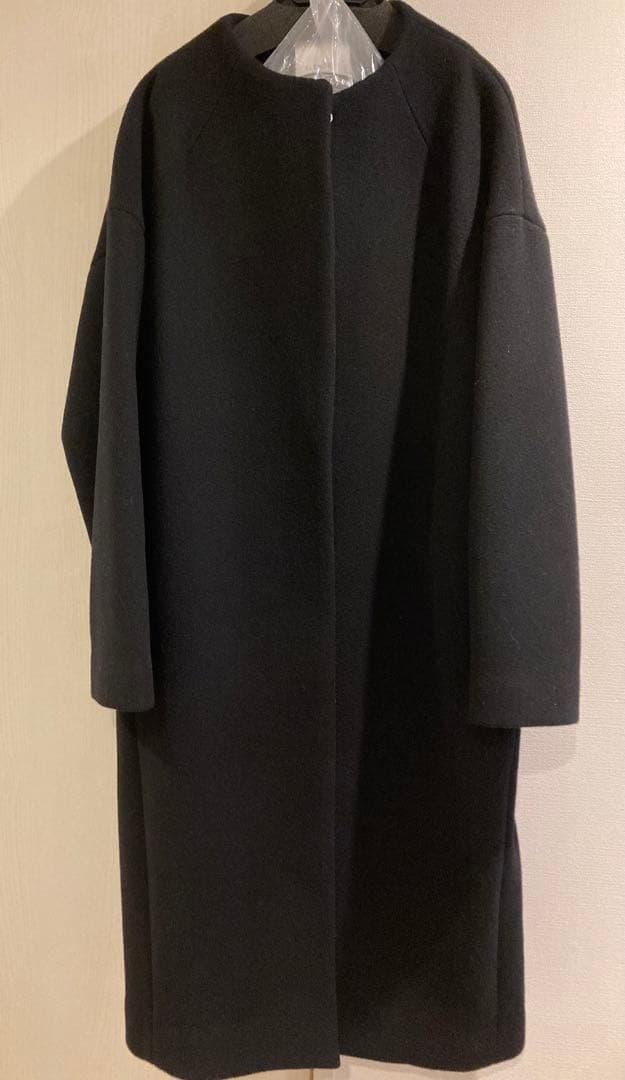 ELENDEEK エレンディーク クルーネックコクーンコート ブラック 02