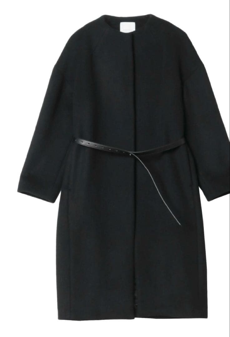 ELENDEEK エレンディーク クルーネックコクーンコート ブラック 02