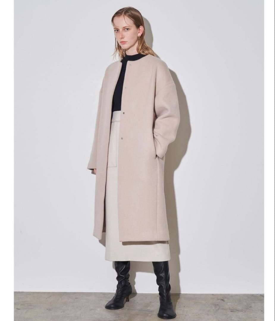 ELENDEEK エレンディーク クルーネックコクーンコート ブラック 02