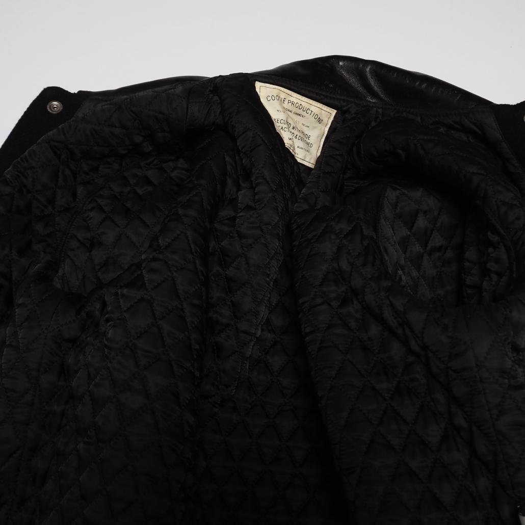 COOTIE PRODUCTIONS 襟付き短丈 袖革スタジャン チェーン刺繍