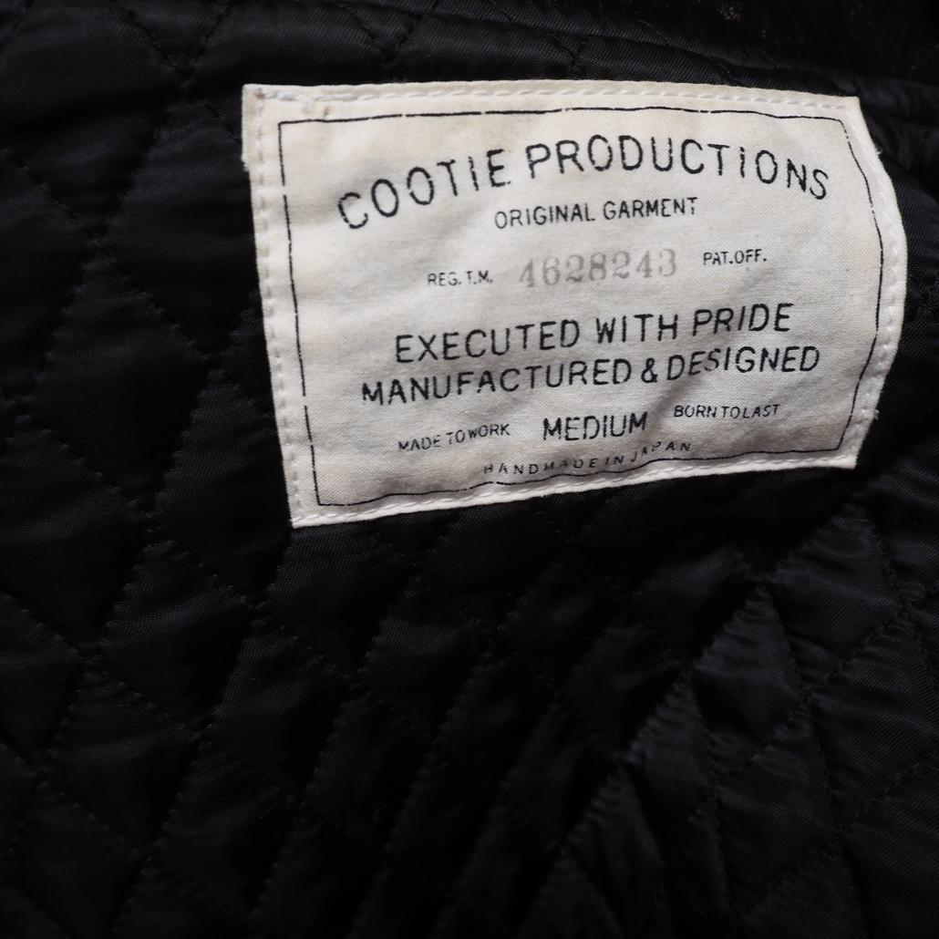 COOTIE PRODUCTIONS 襟付き短丈 袖革スタジャン チェーン刺繍