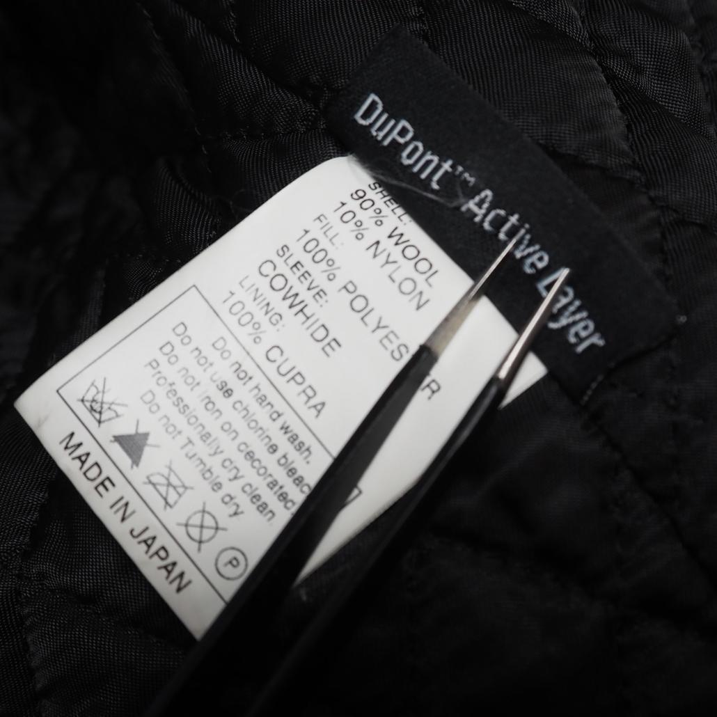 COOTIE PRODUCTIONS 襟付き短丈 袖革スタジャン チェーン刺繍